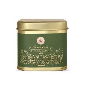 alt="Ayurvedic ingredients for Earthen Wellness Immunity Booster Drink including Bilva leaf"